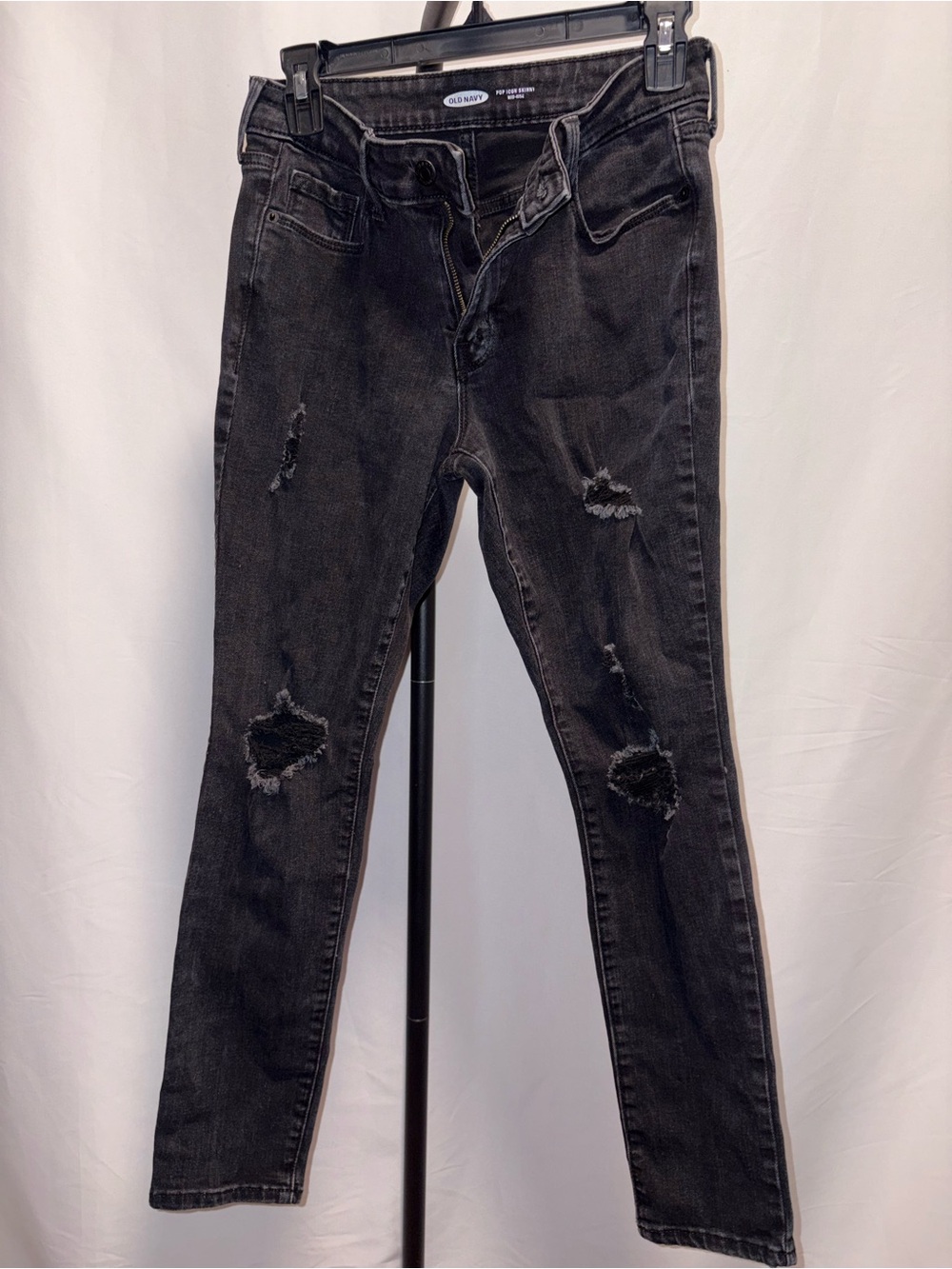 Old Navy Black Distressed Skinny Jeans